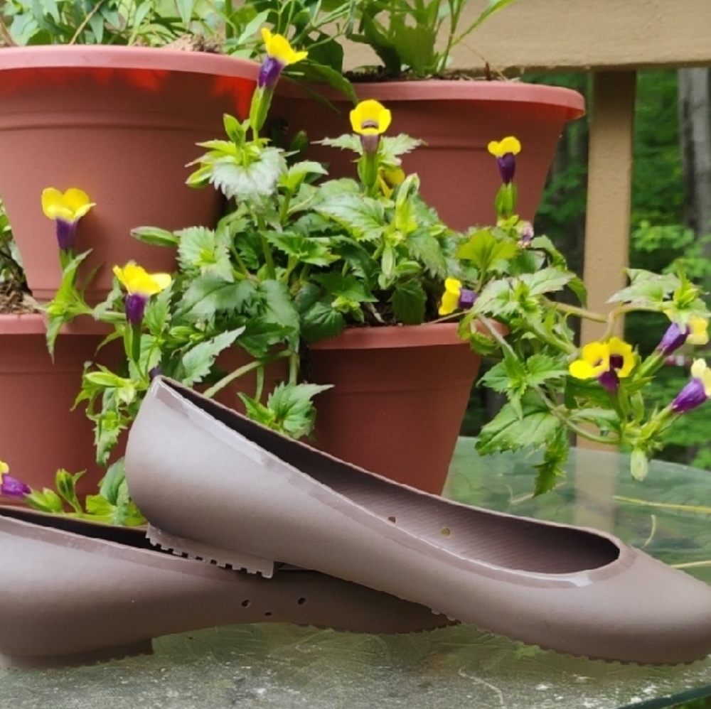 Brown Minimalist Flats with Rounded Toe